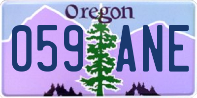 OR license plate 059ANE