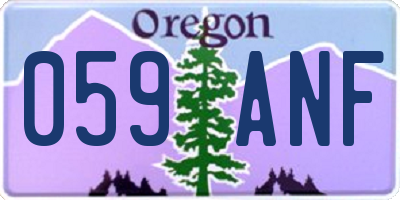 OR license plate 059ANF