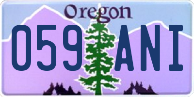 OR license plate 059ANI