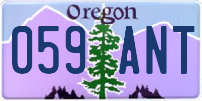 OR license plate 059ANT