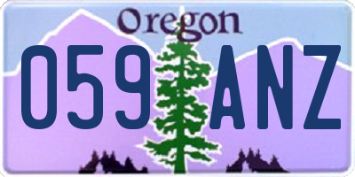 OR license plate 059ANZ