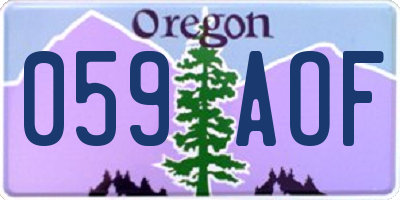 OR license plate 059AOF