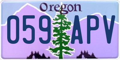 OR license plate 059APV