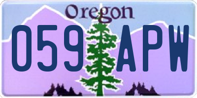 OR license plate 059APW