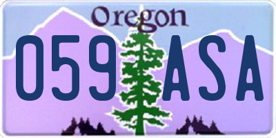 OR license plate 059ASA