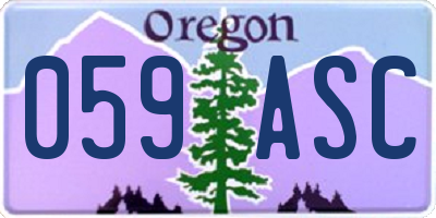 OR license plate 059ASC