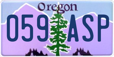 OR license plate 059ASP
