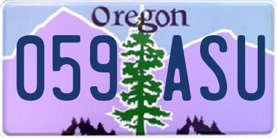 OR license plate 059ASU