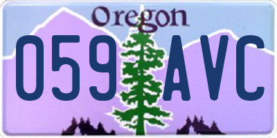 OR license plate 059AVC