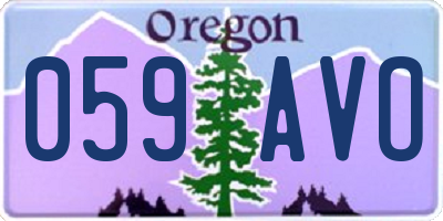 OR license plate 059AVO