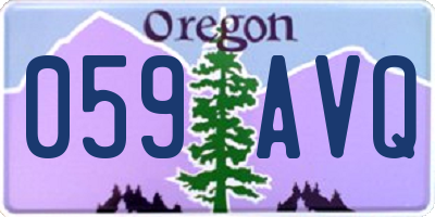 OR license plate 059AVQ