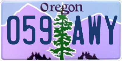 OR license plate 059AWY