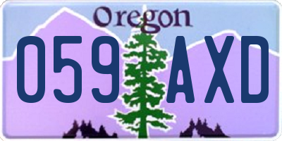 OR license plate 059AXD