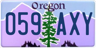 OR license plate 059AXY