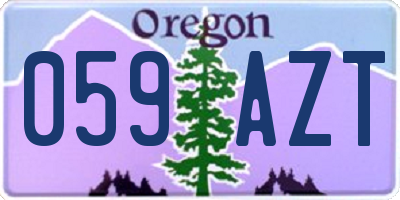 OR license plate 059AZT