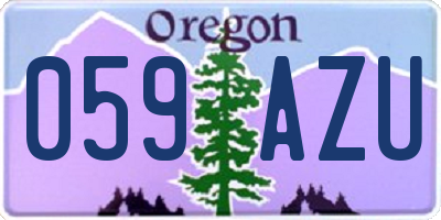 OR license plate 059AZU