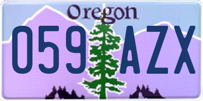 OR license plate 059AZX