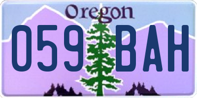 OR license plate 059BAH