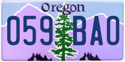 OR license plate 059BAO