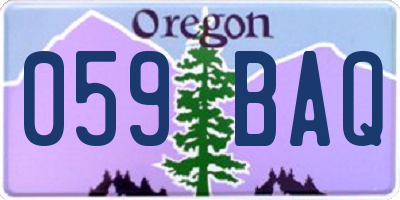 OR license plate 059BAQ