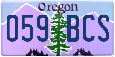 OR license plate 059BCS