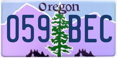 OR license plate 059BEC