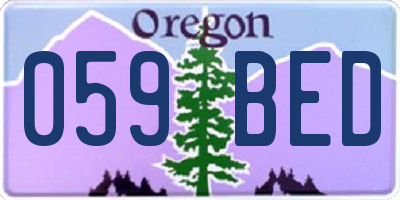 OR license plate 059BED
