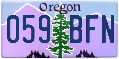 OR license plate 059BFN