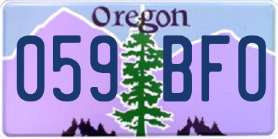 OR license plate 059BFO