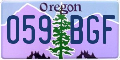 OR license plate 059BGF