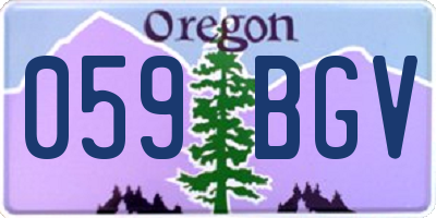 OR license plate 059BGV