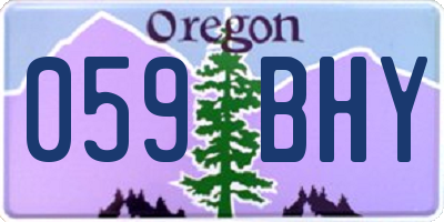 OR license plate 059BHY