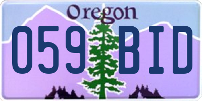 OR license plate 059BID