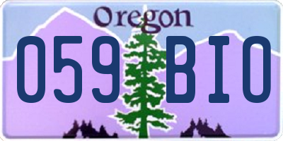 OR license plate 059BIO