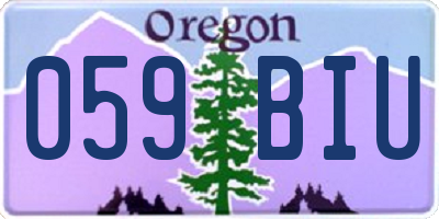 OR license plate 059BIU