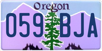 OR license plate 059BJA