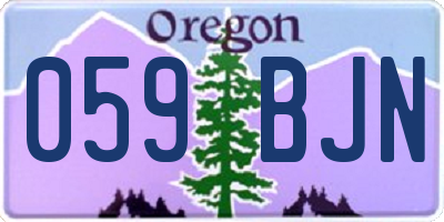 OR license plate 059BJN