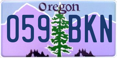 OR license plate 059BKN