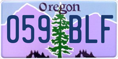 OR license plate 059BLF