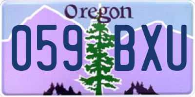 OR license plate 059BXU