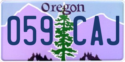 OR license plate 059CAJ