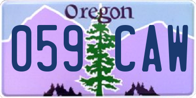 OR license plate 059CAW