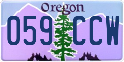 OR license plate 059CCW