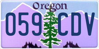 OR license plate 059CDV