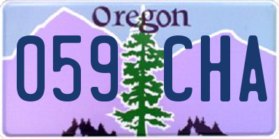 OR license plate 059CHA