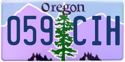 OR license plate 059CIH