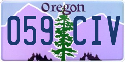 OR license plate 059CIV