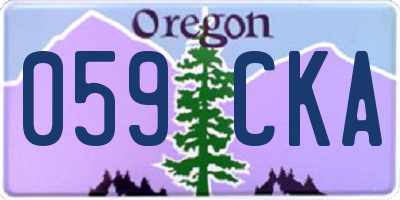 OR license plate 059CKA