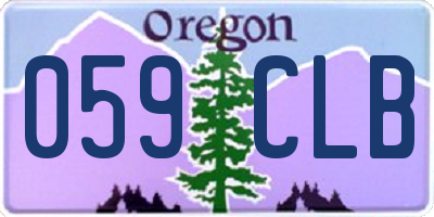 OR license plate 059CLB