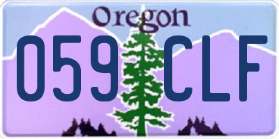 OR license plate 059CLF